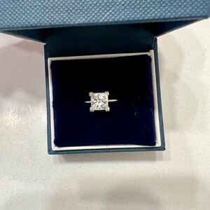 2.11 Karat Princess Cut Solitaire in Platinum